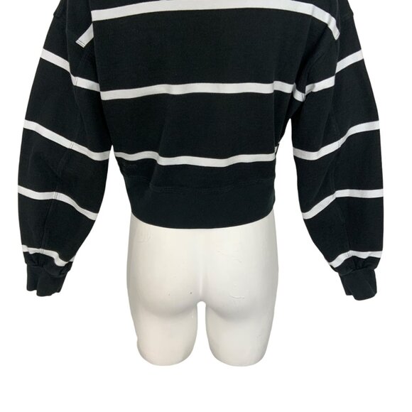 Lululemon Perfectly Oversized Cropped Crew Sweatshirt 0 Boundless Stripe Black - Picture 11 of 13